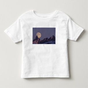 Alaska, Chugach Mountains Full moon rises Toddler T-Shirt