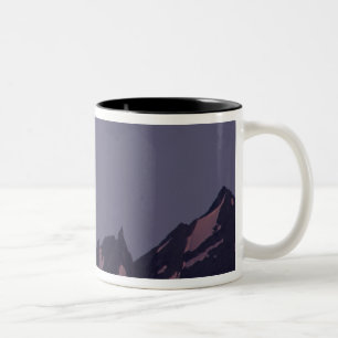 Alaska, Chugach Mountains Full moon rises Two-Tone Coffee Mug