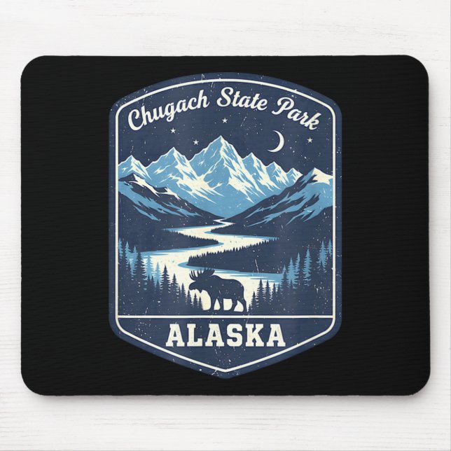 Alaska chugach state park moose mountain river mouse pad (Front)