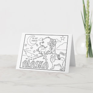 alaska colour me collage holiday card