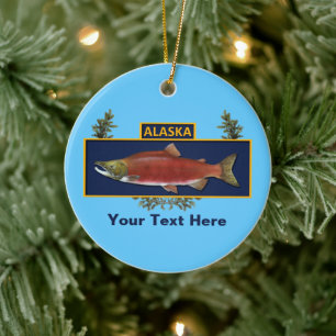 Alaska Combat Fisherman Badge Ceramic Tree Decoration