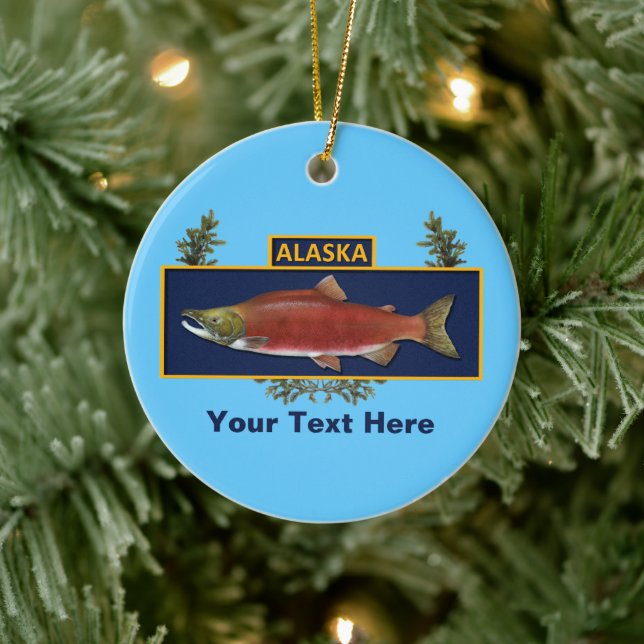 Alaska Combat Fisherman Badge Ceramic Tree Decoration (Tree)