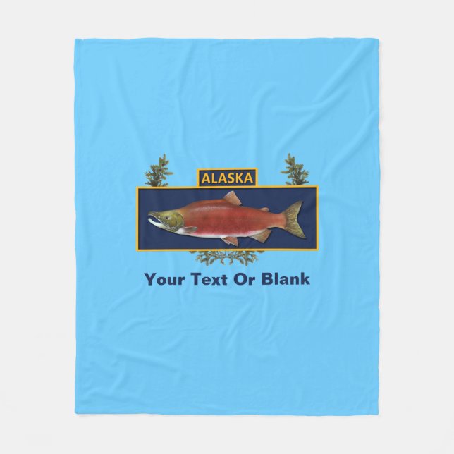 Alaska Combat Fisherman Badge Fleece Blanket (Front)