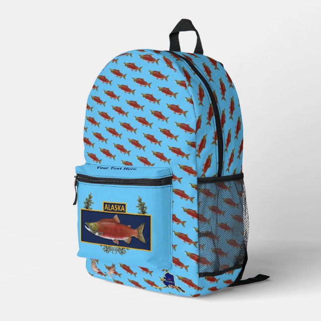 Alaska Combat Fisherman Badge Printed Backpack (Back Corner Right)