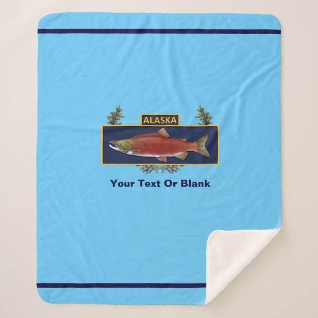 Alaska Combat Fisherman Badge Sherpa Blanket (Front)