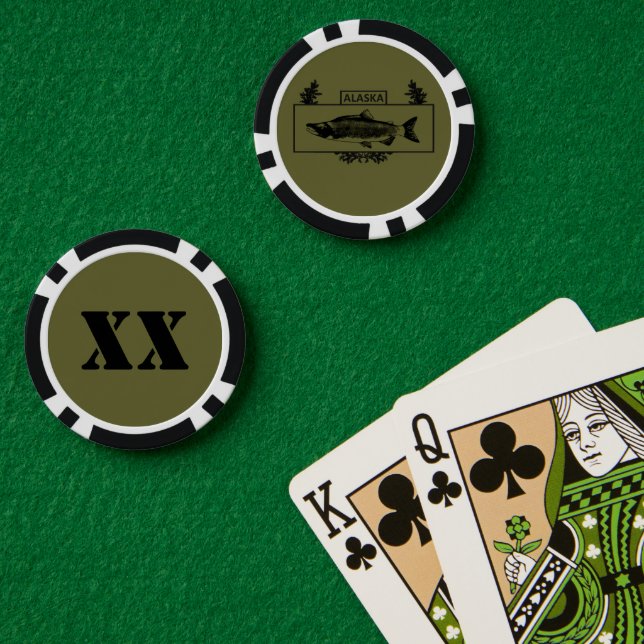 Alaska Combat Fisherman Badge - Subdued Poker Chips (Poker Table (Double))