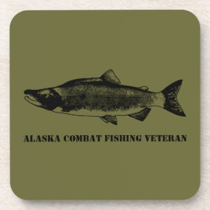 Alaska Combat Fishing Veteran Coaster