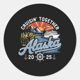 Alaska Cruise 2025 Family Summer Vacation Travel M Classic Round Sticker