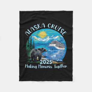 Alaska Cruise 2025 Matching Family Friends Alaskan Fleece Blanket