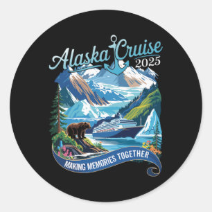 Alaska Cruise 2025 Matching Family Friends And Gro Classic Round Sticker