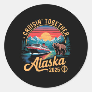 Alaska Cruise 2025 Matching Family Friends And Gro Classic Round Sticker