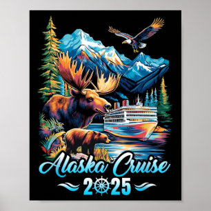 Alaska Cruise 2025 Matching Family Friends Group A Poster