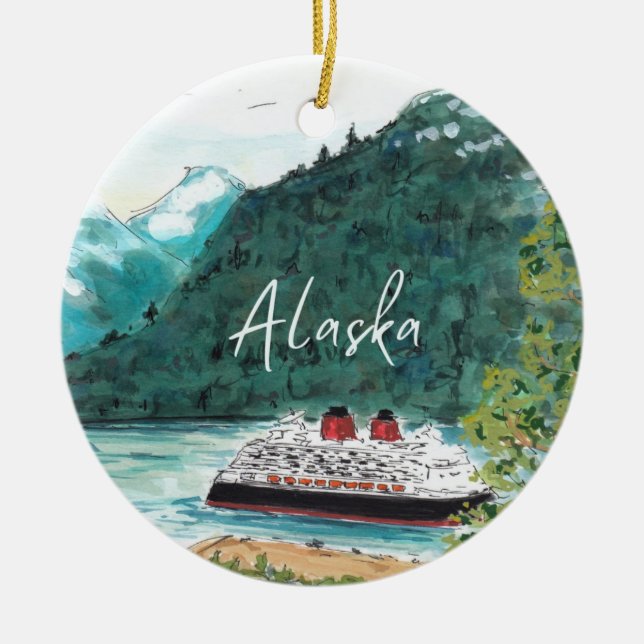 Alaska Cruise Christmas Ornament (Front)