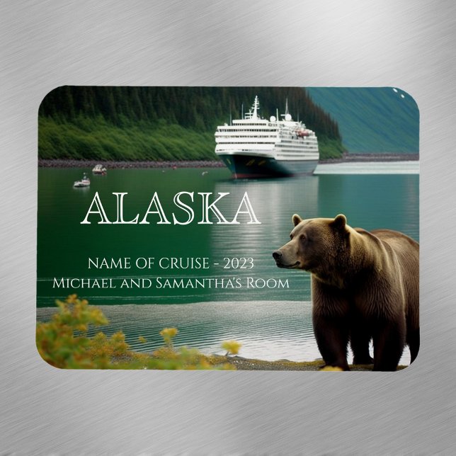 Alaska Cruise Cruising Bear Personalised  Magnet (Creator Uploaded)