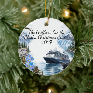 Alaska Cruise Family Trip Ceramic Ornament