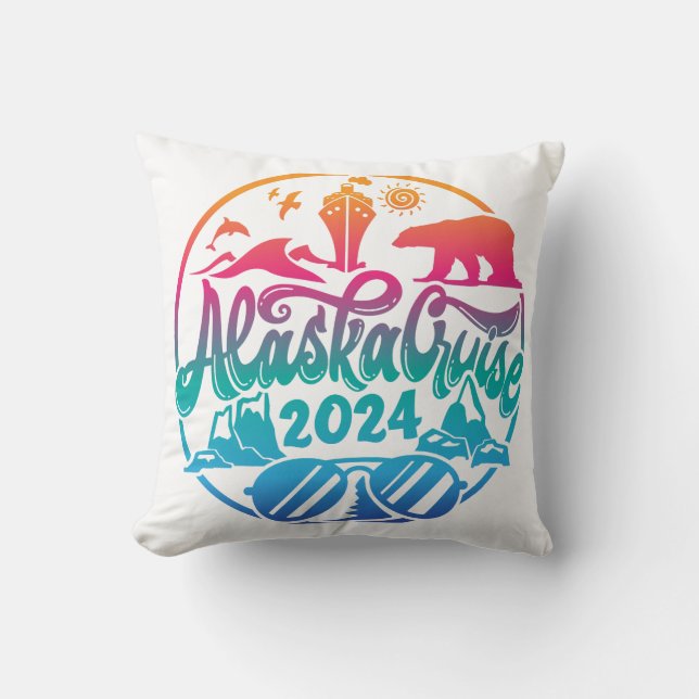 Alaska cruise ship vacation pillow design (Front)