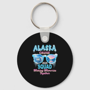 Alaska Cruise Squad 2025 Vacay Sungles Ice Theme  Key Ring