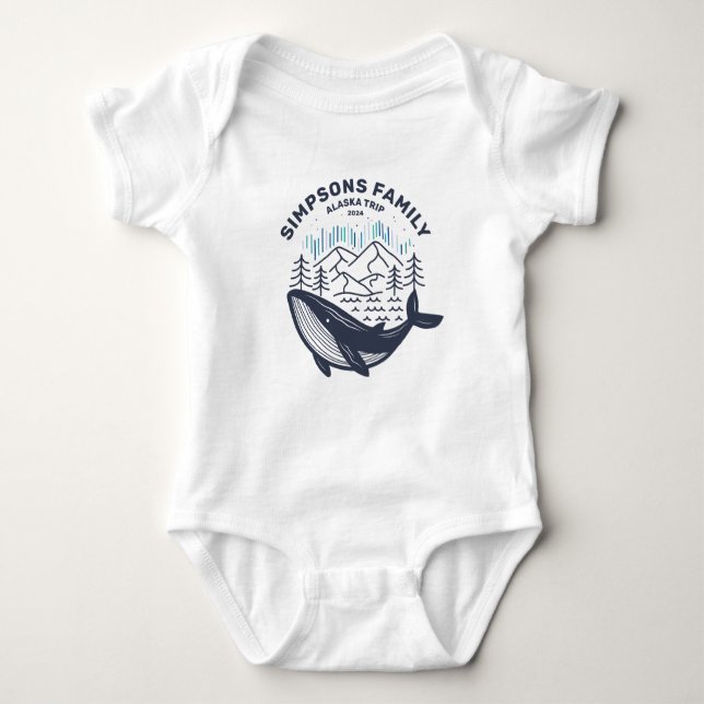Alaska Cruise Trip Custom Family Matching Group  Baby Bodysuit (Front)