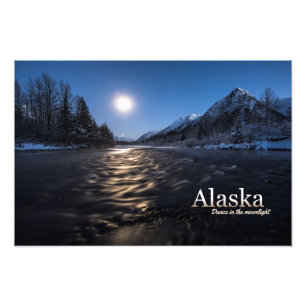 Alaska Dance in the Moonlight Photo Print
