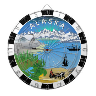 Alaska Dartboard, Flag, Alaskan darts / game Dartboard
