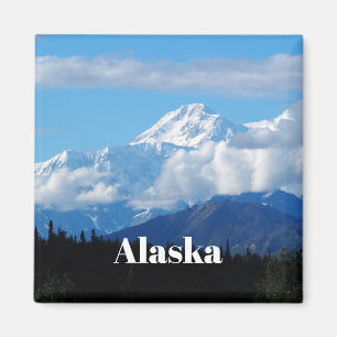 Alaska Denali Mountain Landscape Photo Magnet
