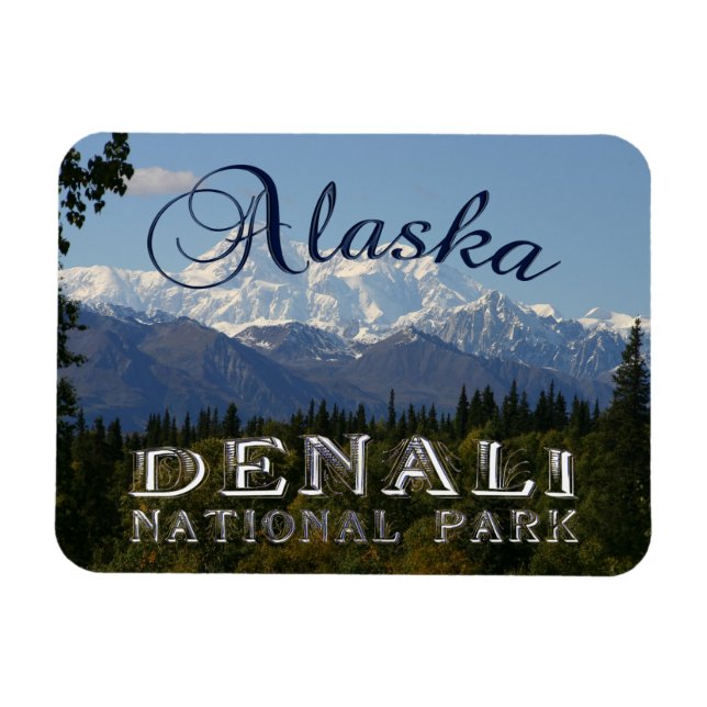 Alaska Denali National Park Mount McKinley Magnet (Horizontal)