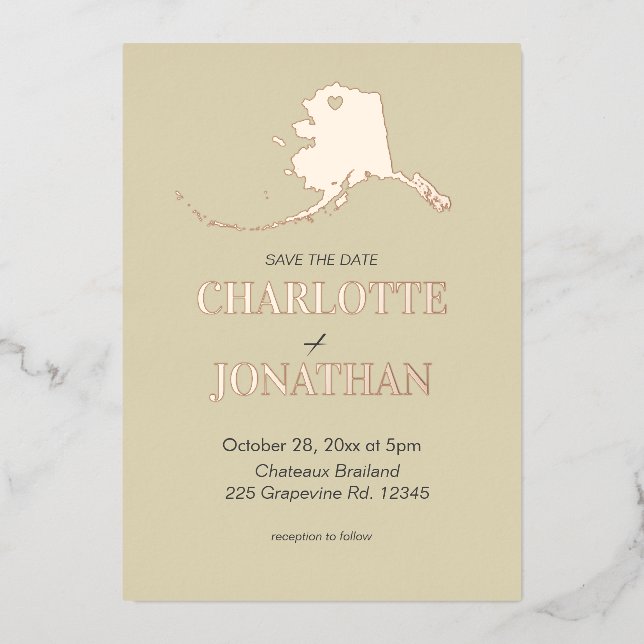 Alaska Destination Wedding Rose Gold   (Front)