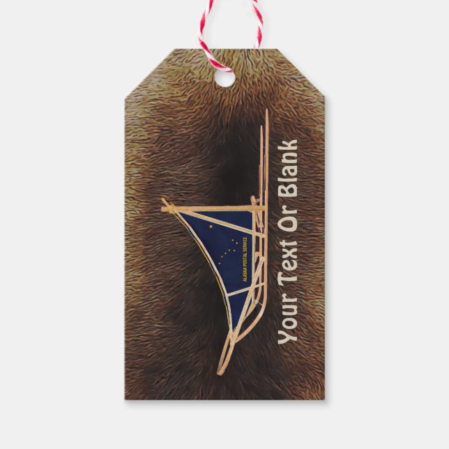 Alaska Dog Sled Mail Gift Tags (Front)