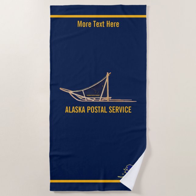 Alaska Dog Sled Postal Carrier Beach Towel (Front)
