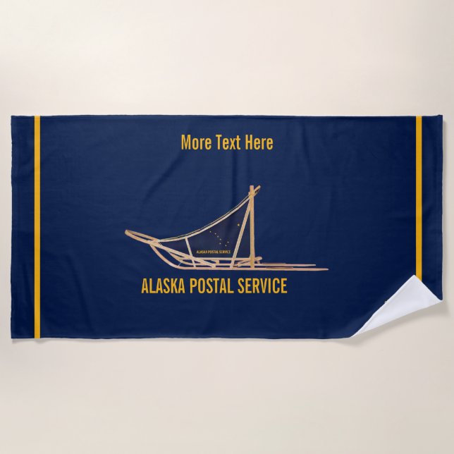 Alaska Dog Sled Postal Carrier Beach Towel (Front)