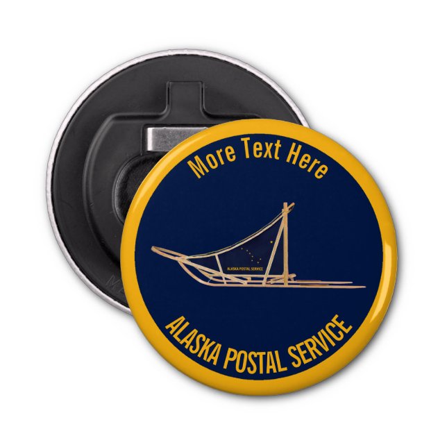 Alaska Dog Sled Postal Carrier Bottle Opener (Front)