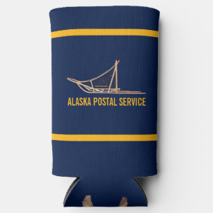 Alaska Dog Sled Postal Carrier Can Cooler