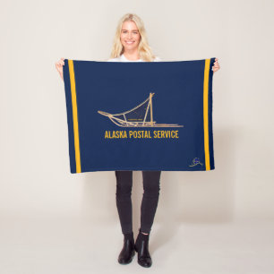 Alaska Dog Sled Postal Carrier Fleece Blanket