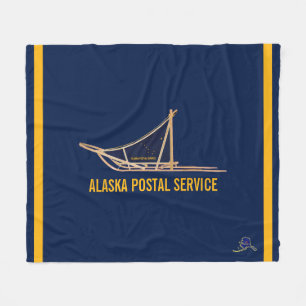 Alaska Dog Sled Postal Carrier Fleece Blanket