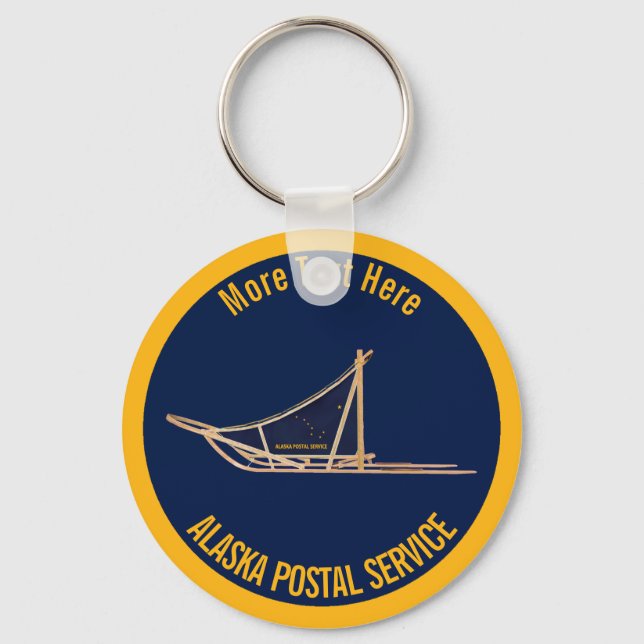 Alaska Dog Sled Postal Carrier Key Ring (Front)