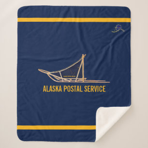 Alaska Dog Sled Postal Carrier Sherpa Blanket