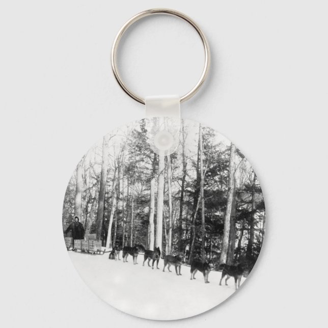 Alaska Dog Sledding Key Ring (Front)