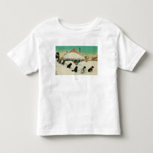 Alaska Dogsled Team resting in SnowState Toddler T-Shirt