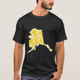 Alaska Doodle Letters Map Outlineyellow Oversized T-Shirt