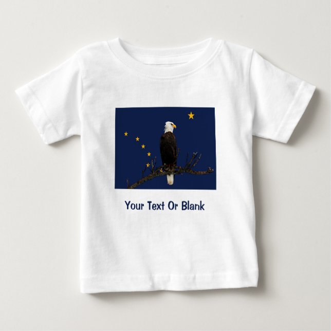 Alaska Eagle And Flag Baby T-Shirt (Front)