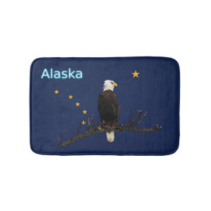 Alaska Eagle And Flag Bath Mat