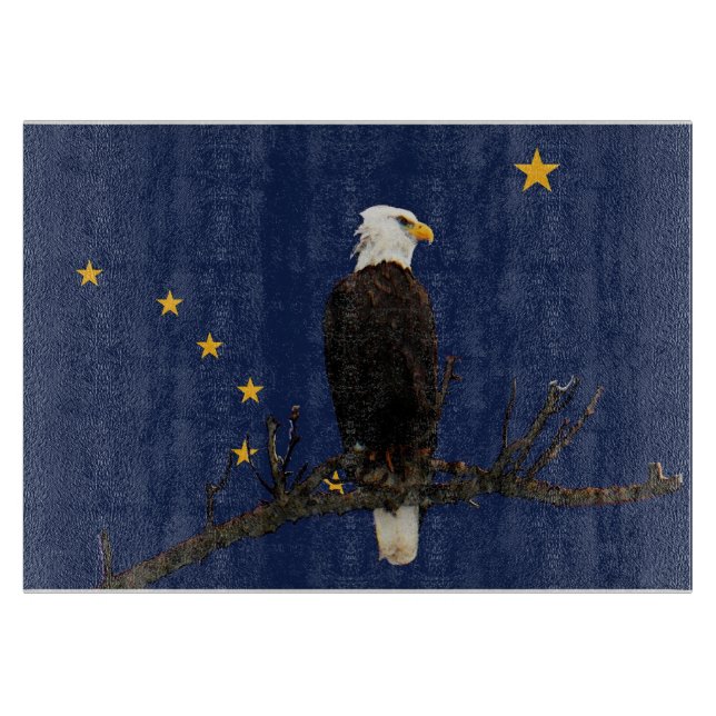 Alaska Eagle And Flag Cutting Board (Front)