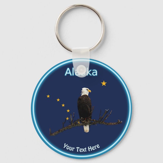 Alaska Eagle And Flag Key Ring (Front)