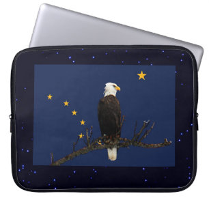 Alaska Eagle And Flag Laptop Sleeve