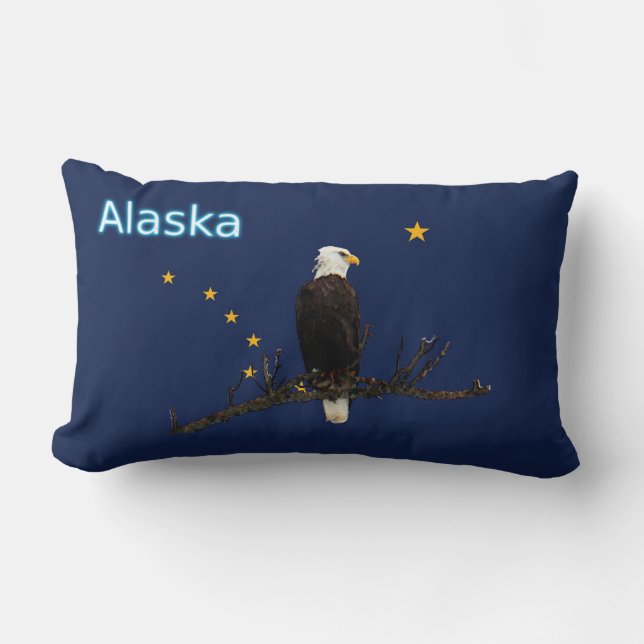 Alaska Eagle And Flag Lumbar Cushion (Front)