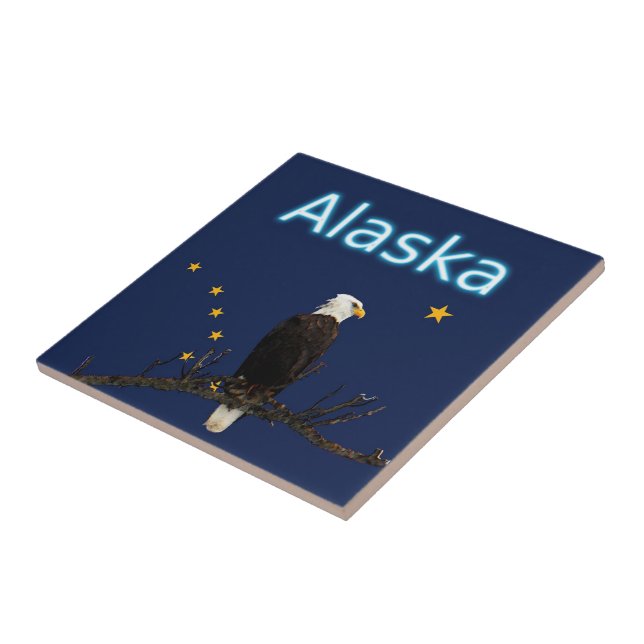 Alaska Eagle And Flag Tile (Side)