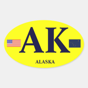Alaska* Euro Style Bumper Oval Bumper Sticker* Sticker