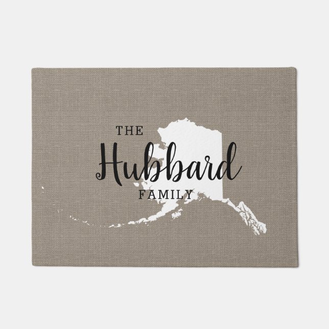 Alaska Family Monogram State Doormat (Front)
