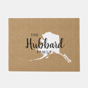 Alaska Family Monogram State Doormat