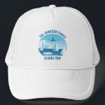 Alaska Family Vacation Personalised Glacier Trucker Hat<br><div class="desc">Cool custom Alaska vacation hats for your family trip with glacier and ocean design and your personalised name. Icebergs float in the sea under a blue aeroplane on this keepsake souvenir of your arctic exploration of ice caps in the Pacific ocean.</div>